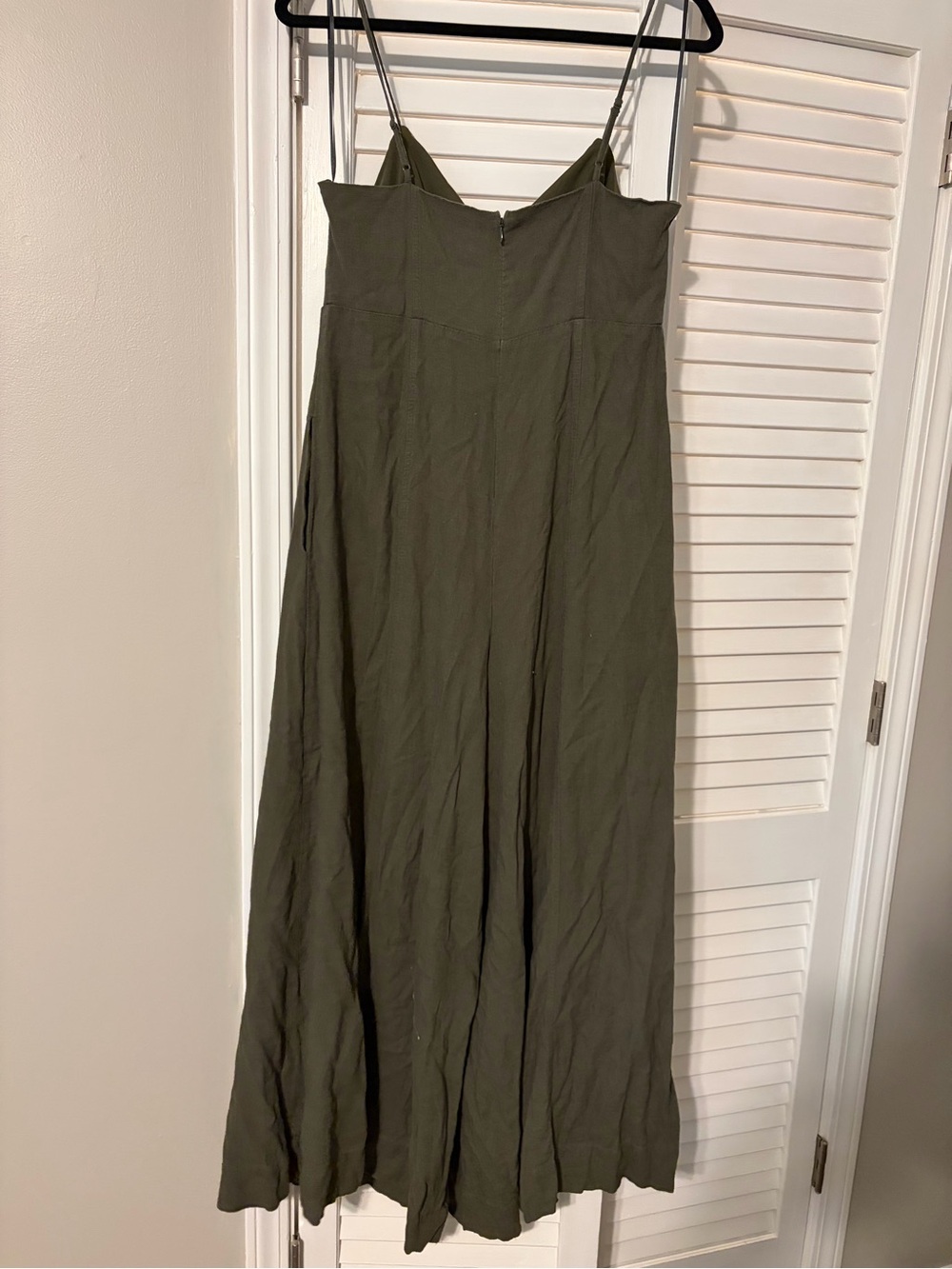 Express M Olive Green Spaghetti Strap Jumpsuit - Picture 2 of 3